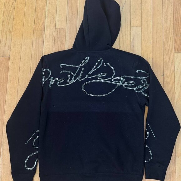 Bleecker & Mercer Black Hoodie Flame Rhinestone Design – Size M - Picture 2 of 9